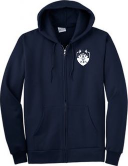 Youth/Adult Full-Zip Hooded Sweatshirt, Navy